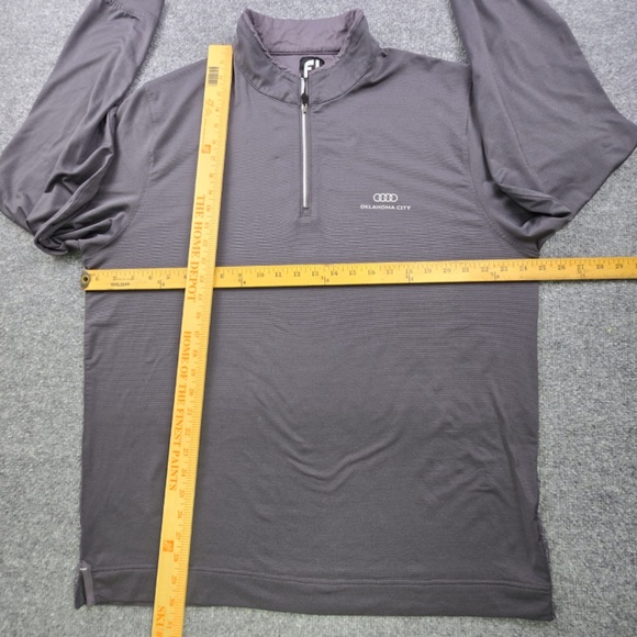 FootJoy Men's XL Gray Micro Stripe Audi Oklahoma City Quarter-Zip Golf Pullover. - Picture 10 of 10